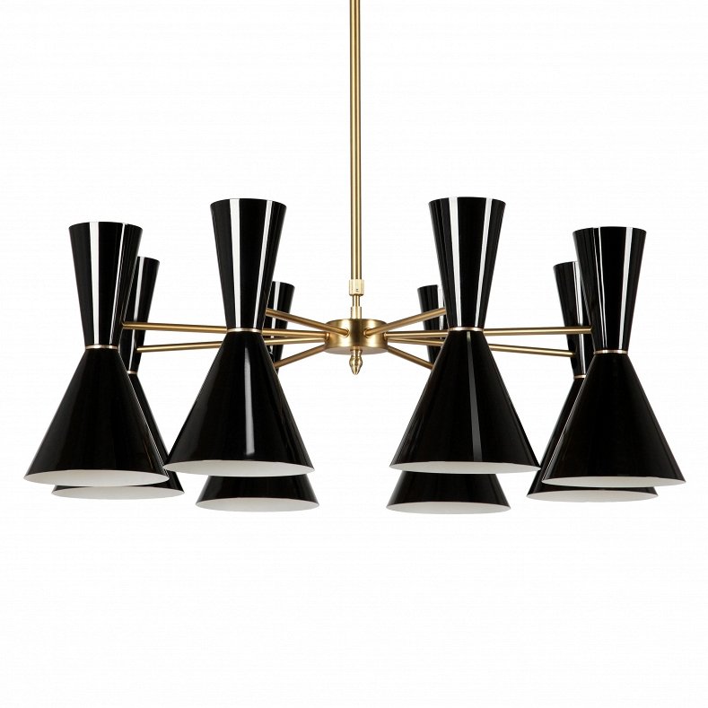 Люстра CAIRO Chandelier 8 Arm black Черный Латунь в Самаре | Loft Concept 