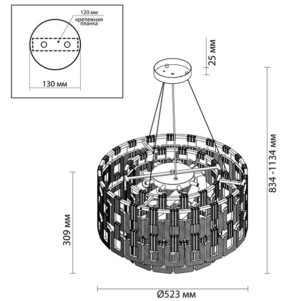 Люстра Ribbed Elements Pendant Round 52 в Самаре