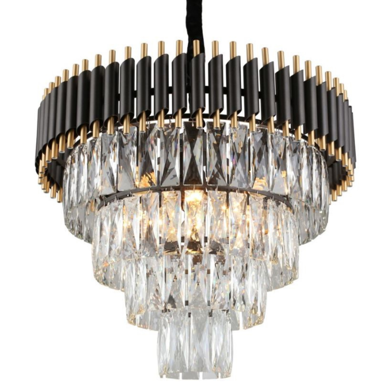 Empire Black Chandelier Crystal D 54 Черный Прозрачное Стекло Золотой в Самаре | Loft Concept 