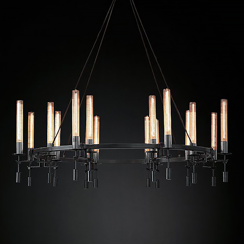 Люстра Restoration Hardware Fontanelle Chandelier black Черный Прозрачный в Самаре | Loft Concept 