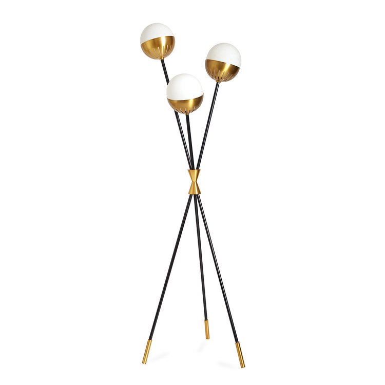 Торшер Caracas Tripod Floor Lamp Черный Белый Латунь в Самаре | Loft Concept 