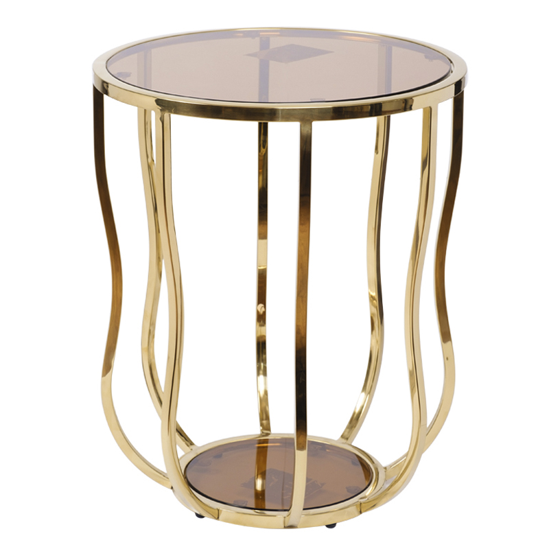 Приставной стол Fedric Side Table gold Глянцевое золото в Самаре | Loft Concept 