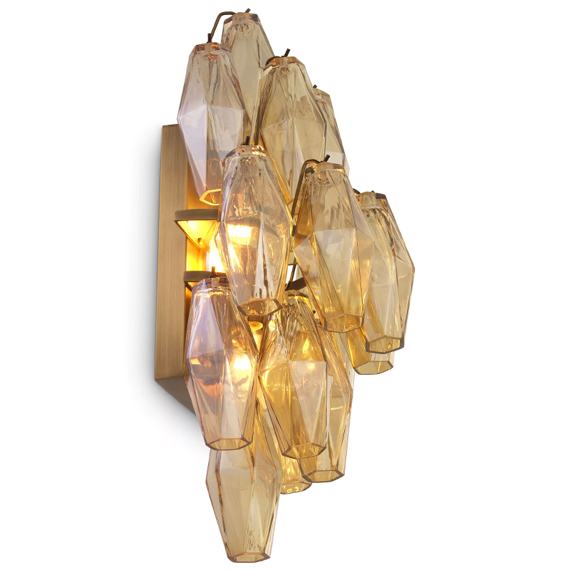 Бра Eichholtz Wall Lamp Benini Amber Латунь Янтарный в Самаре | Loft Concept 