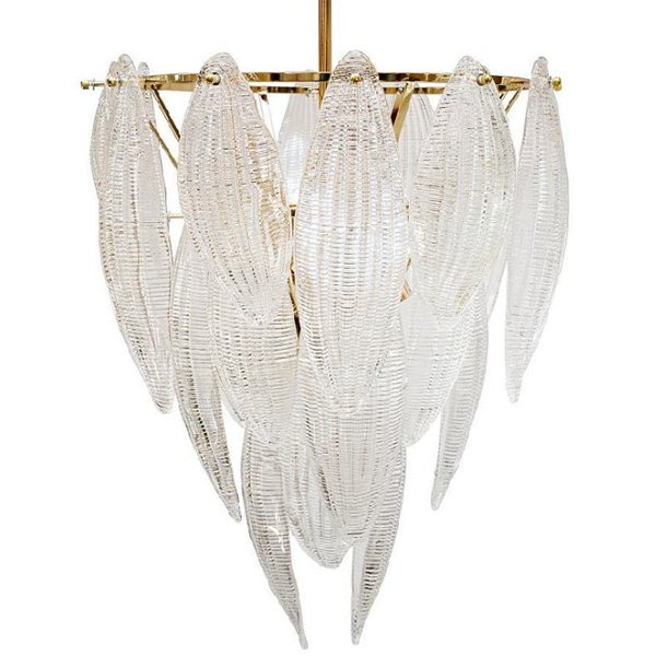 Textured glass Chandelier Глянцевое золото Прозрачный (Transparent) в Самаре | Loft Concept 