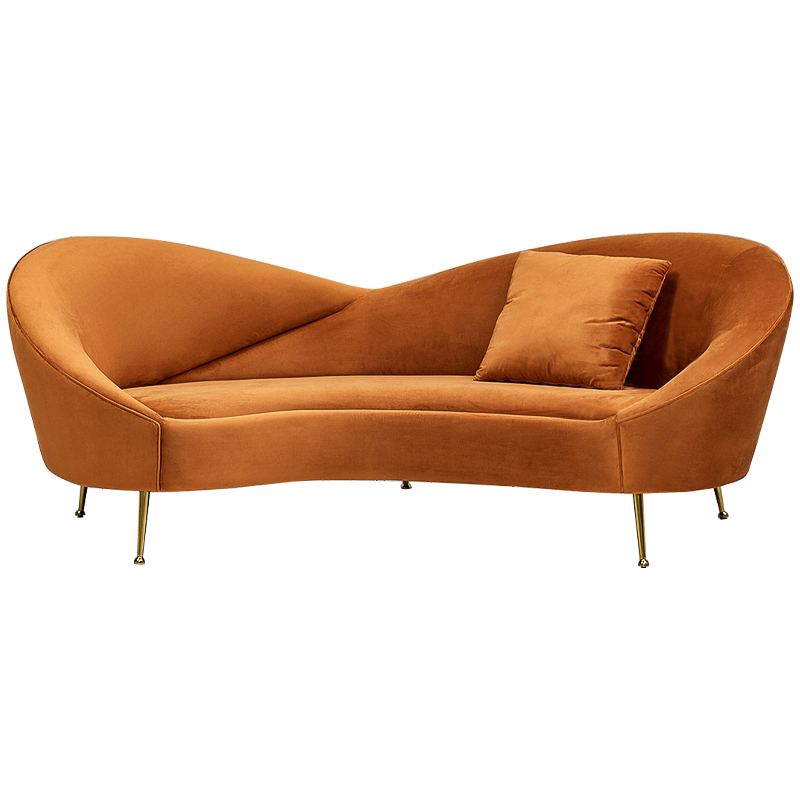 Диван Prudence Orange Sofa Оранжевый Золотой в Самаре | Loft Concept 