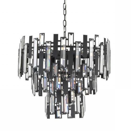 Люстра Darkness Chandelier three cascades Черный Прозрачный в Самаре | Loft Concept 