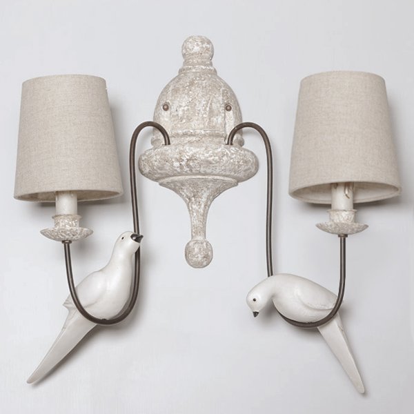 Бра Norman Bird Wall Lamp double ivory ( слоновая кость ) в Самаре | Loft Concept 