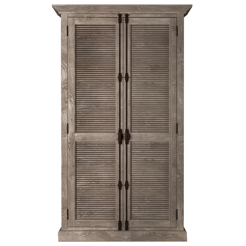 RH Shutter Double-Door Cabinet Шкаф с реечными дверями дуб  в Самаре | Loft Concept 