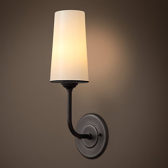 Бра RH MODERN TAPER SCONCE Glass Shade Графит Черный в Самаре | Loft Concept 