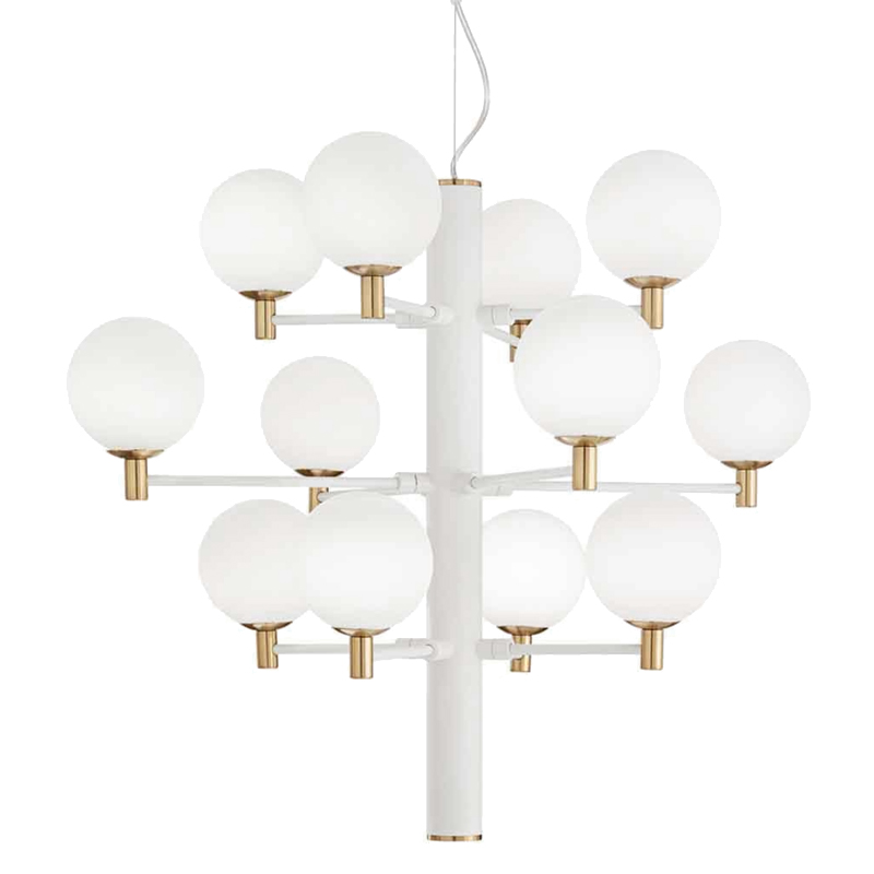 Люстра Italian Globe Abstraction Light White 12 Белый Золотой в Самаре | Loft Concept 