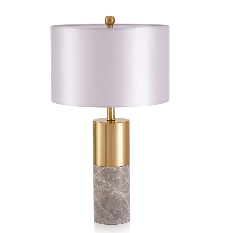 Настольная лампа ZOEY TABLE LAMP Gray base White shade Золотой Белый Серый в Самаре | Loft Concept 