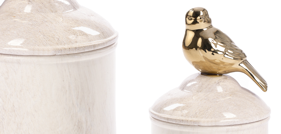 Ваза c крышкой Marble Bird Ваза c крышкой Marble Bird - Loft-Concept в Самаре