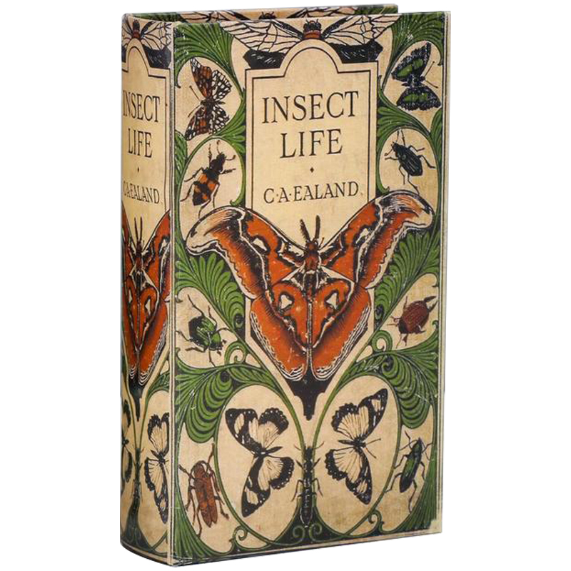 Шкатулка-книга с сейфом Insect Life Book Box Зеленый Бежевый Мульти в Самаре | Loft Concept 