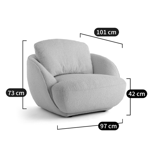 Полукруглое кресло из обивки меланж Halle Melange Armchair в Самаре