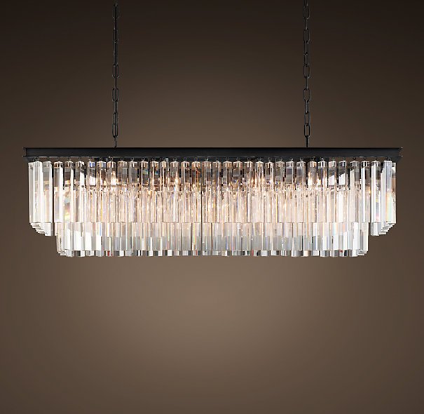 Люстра RH 1920s Odeon Clear Glass Fringe Blackiron 125 Черный в Самаре | Loft Concept 