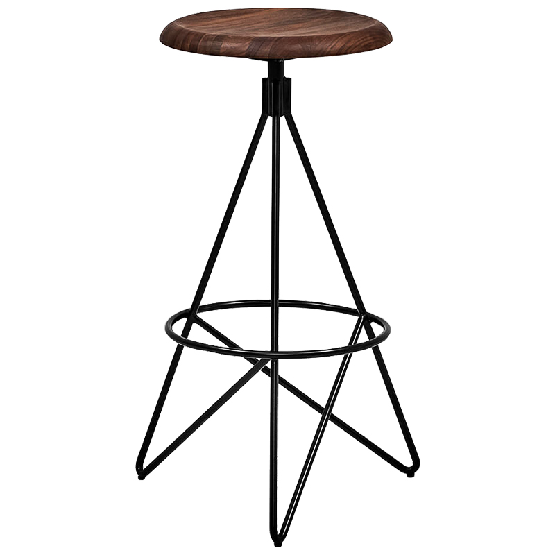 Барный стул Star Loft Stool Черный Коричневый в Самаре | Loft Concept 