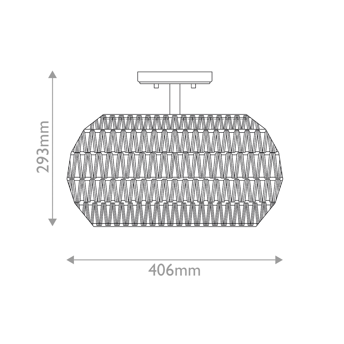 Потолочный светильник с плафоном из плетеного джута и черным каркасом Quoizel в Самаре