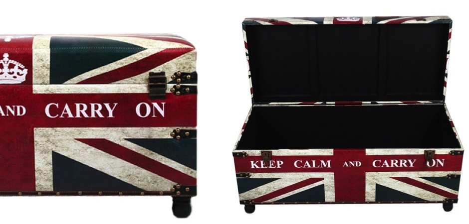Сундук Union Jack Leather "Keep calm and..." - Loft-Concept в Самаре