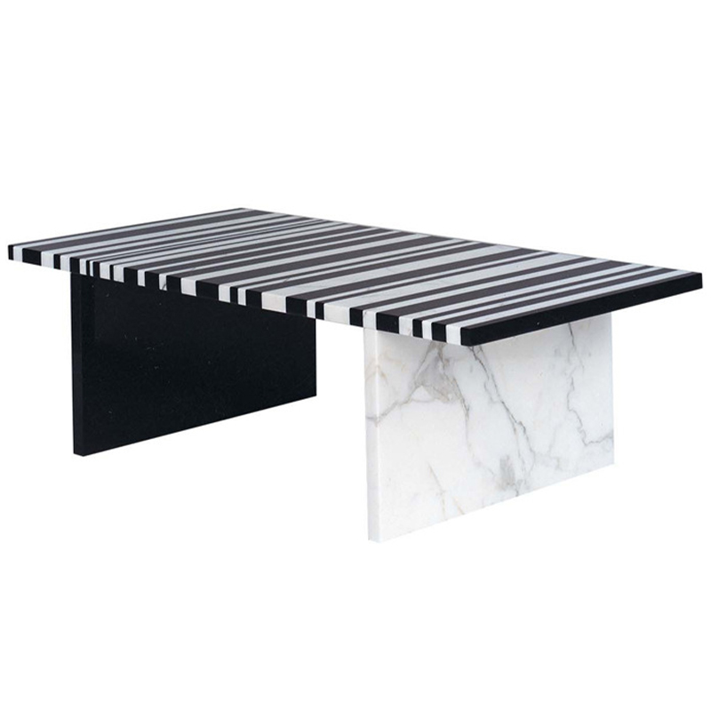 Кофейный стол CODICE A BARRE Black & White Marble Coffee Table Черно-белый Черный Мрамор Nero Белый Мрамор Bianco в Самаре | Loft Concept 