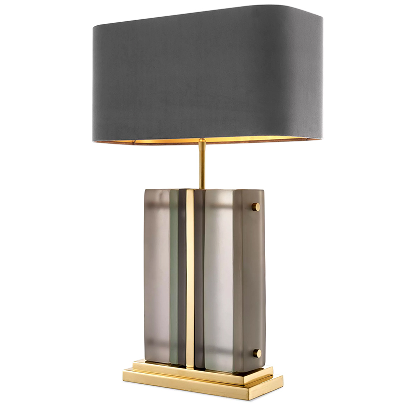 Настольная лампа Eichholtz Table Lamp Solana Brass Стекло Смок Латунь Серый в Самаре | Loft Concept 