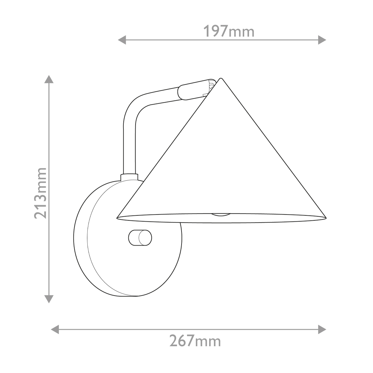 Бра с широким конусным плафоном с золотистой внутренней стороной Alora Mood в Самаре