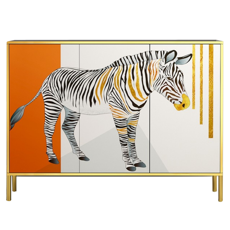 Комод Зебра Chest of drawers Zebra ivory ( слоновая кость ) Оранжевый Латунь в Самаре | Loft Concept 