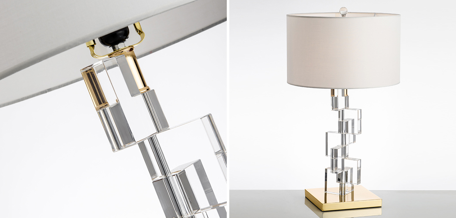 Настольная лампа Leuan Glass Cubes Lampshade Table Lamp - фото