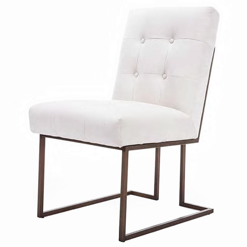 Стул обеденный Burleigh Dining Chair Pearl Iron Белый Коричневый в Самаре | Loft Concept 