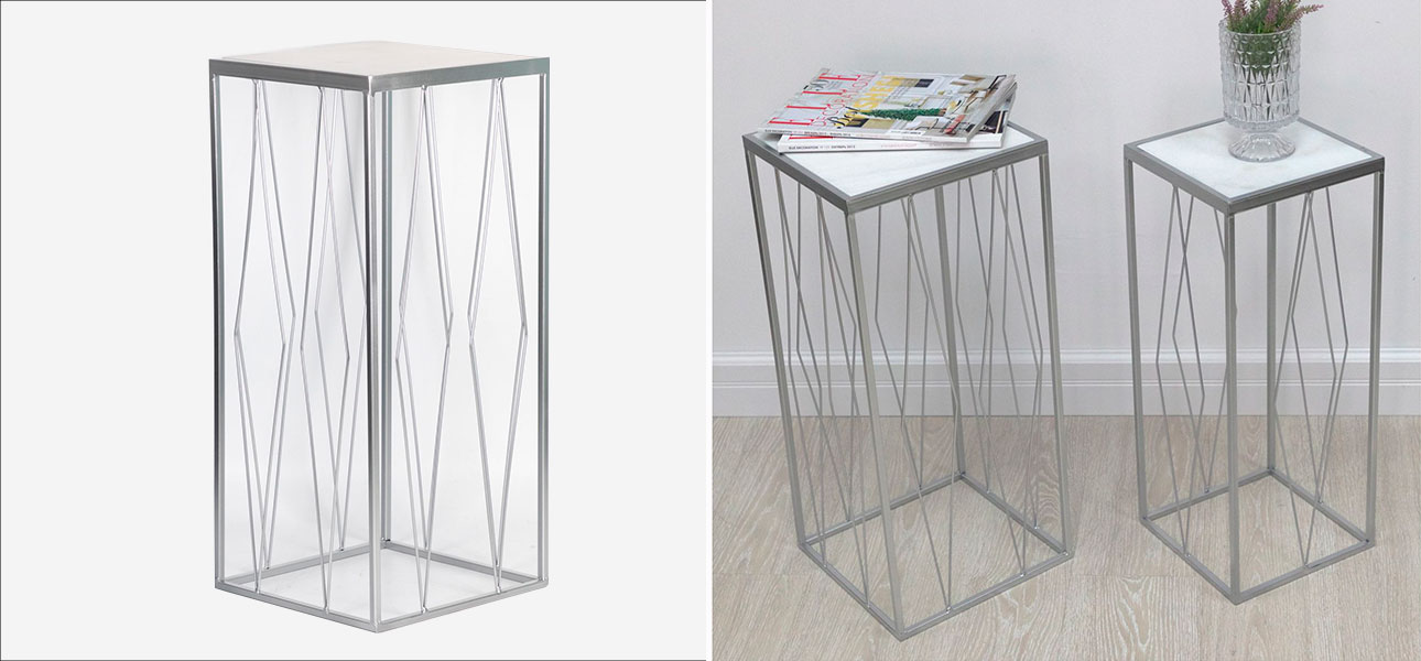 Подставка с мраморной столешницей два ромба Geometry - фото