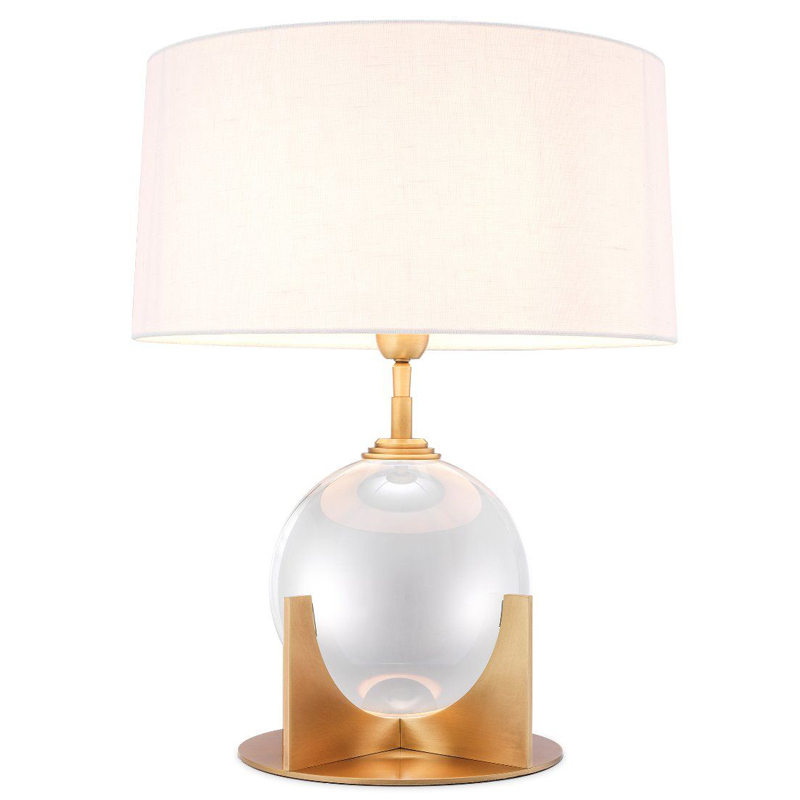 Настольная лампа Eichholtz Table Lamp Fontelina Латунь Античная полированная Прозрачный Белый в Самаре | Loft Concept 