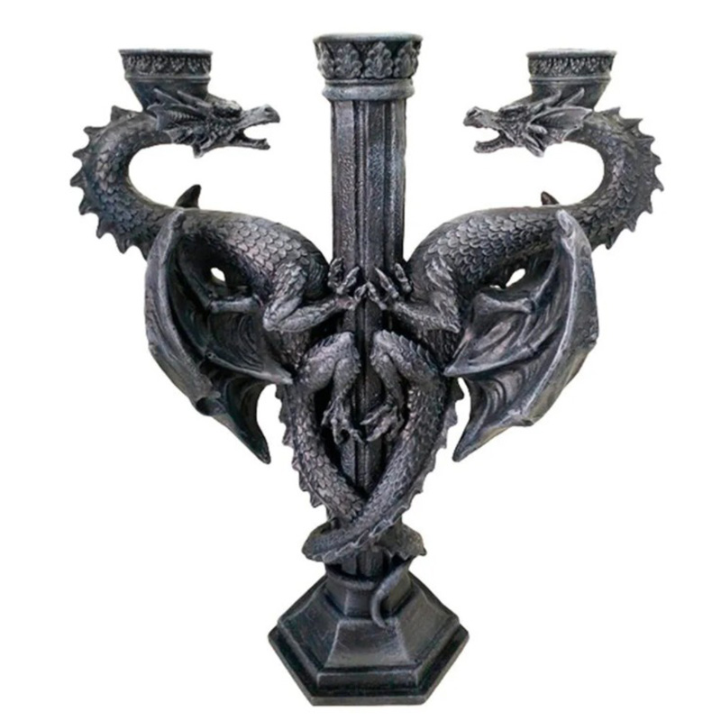 Подсвечник Two Dragons Candlestick Черный в Самаре | Loft Concept 