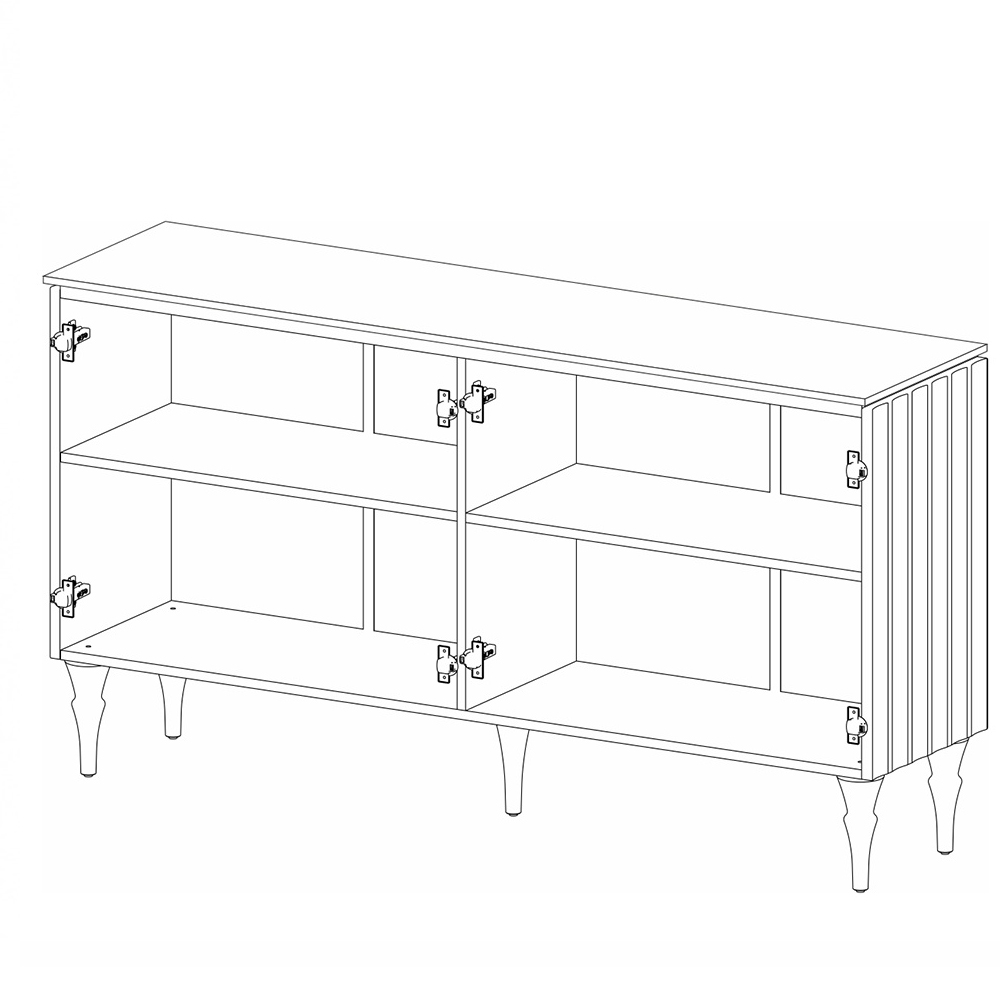 Консоль четырёхдверная с белым рельефным фасадом Expanses of Beauty в Самаре