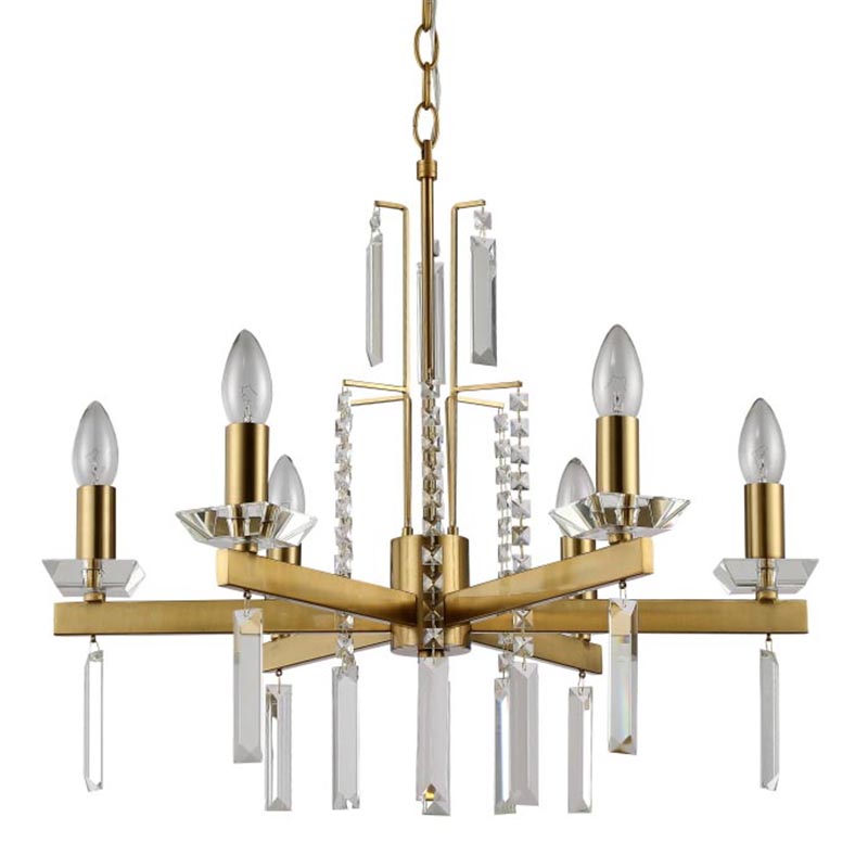 Люстра Vivien Crystal Brass Chandelier 6 Латунь Серый в Самаре | Loft Concept 