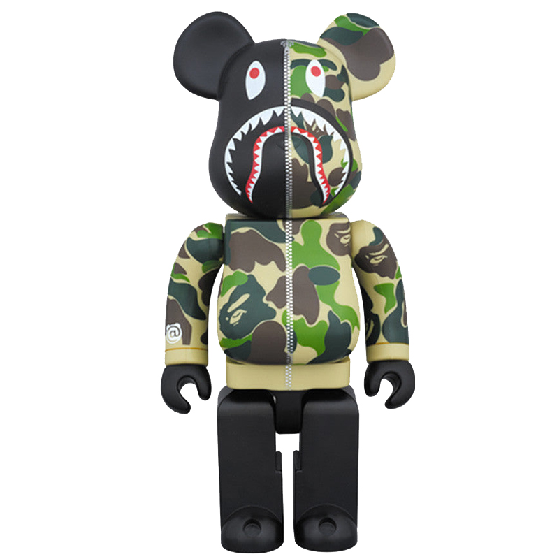 Статуэтка Bearbrick Camo Shark Зеленый Черный в Самаре | Loft Concept 