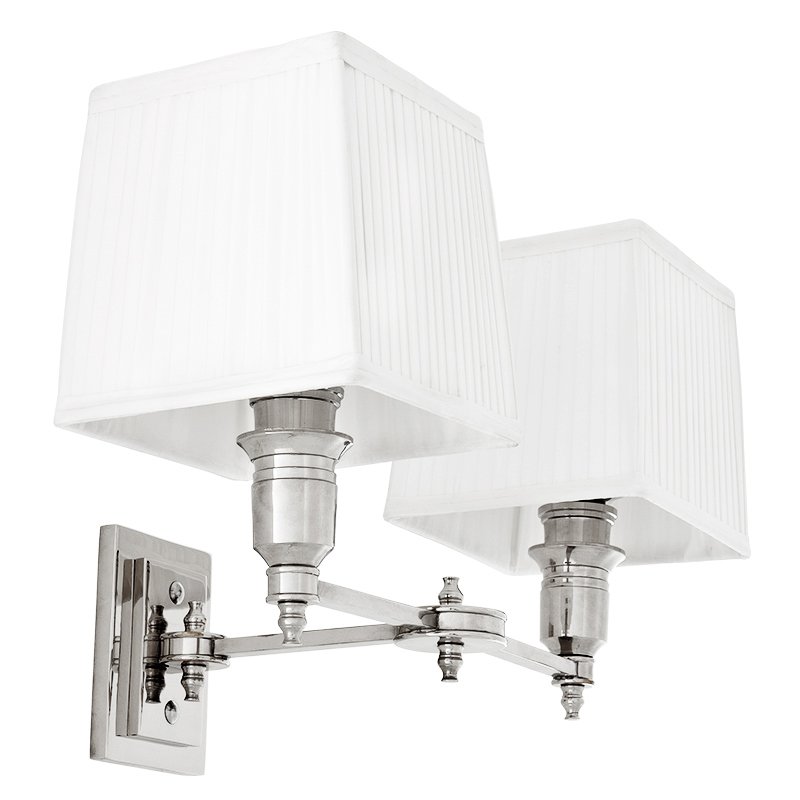 Бра Wall Lamp Lexington Double Nickel+White Никель Белый в Самаре | Loft Concept 