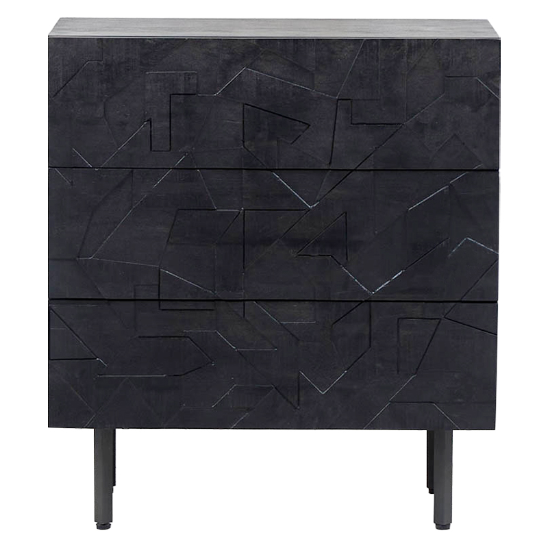 Комод Polygonal Ornament Chest of Drawers M Черный в Самаре | Loft Concept 