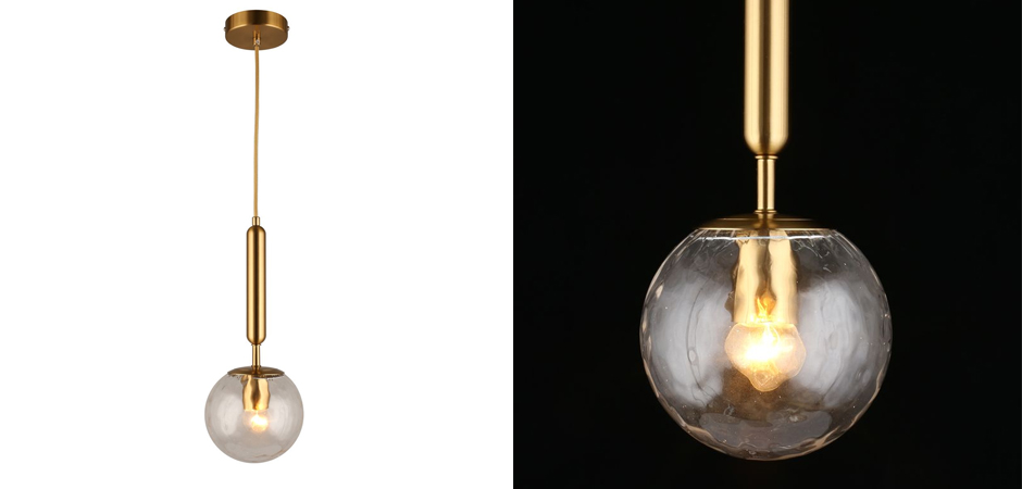 Подвесной светильник Bubble Glass с рельефным стеклом Подвесной светильник Bubble Glass с рельефным стеклом - Loft-Concept в Самаре