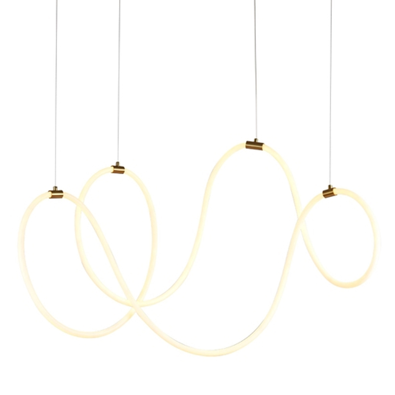 Подвесной светильник с плавными светодиодными линиями Luke Lampco Tracer Lamp Медь Белый Черный в Самаре | Loft Concept 