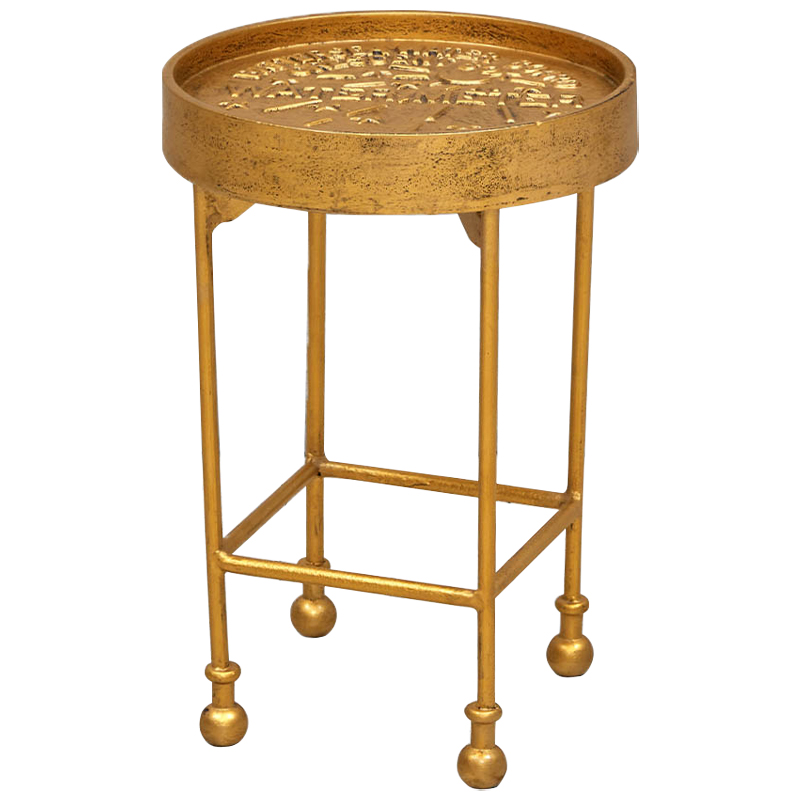 Приставной круглый столик Alain Gold Side Table Золотой в Самаре | Loft Concept 