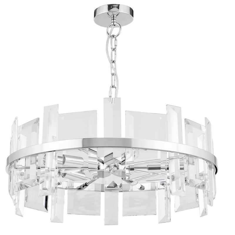 Люстра Harlow Crystal Round Chandelier chrome 5 Хром в Самаре | Loft Concept 