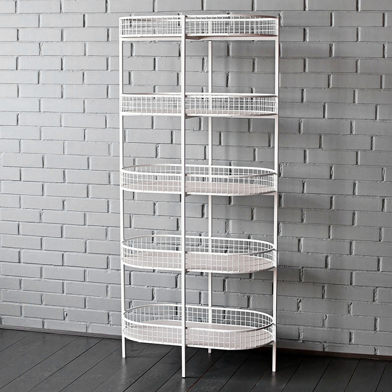 Стеллаж Roan Industrial Metal Rust Rack Белый Древесина в Самаре | Loft Concept 