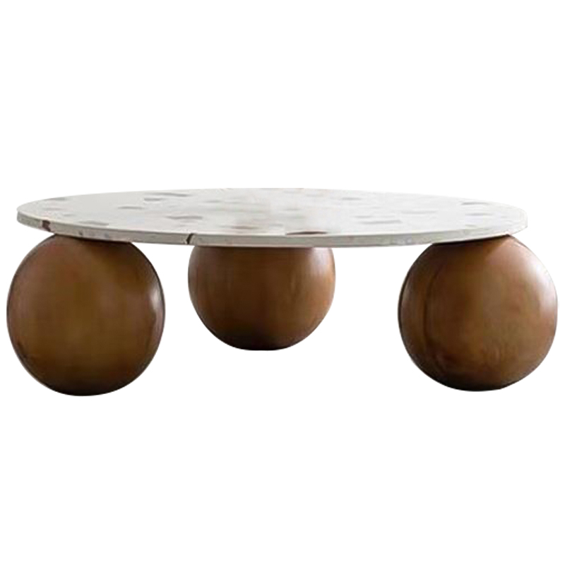 Кофейный стол Oliver Wooden Forms Coffee Table Коричневый Белый в Самаре | Loft Concept 