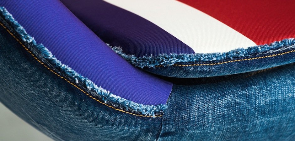 Кресло яйцо Egg Union Jack Denim Кресло яйцо Egg Union Jack Denim - Loft-Concept в Самаре