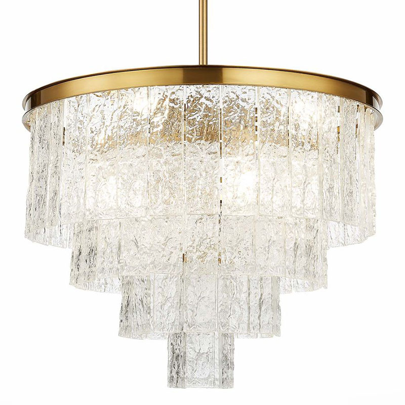 Люстра Renea Textured Glass Chandelier Brass D60 Латунь Прозрачное Стекло в Самаре | Loft Concept 