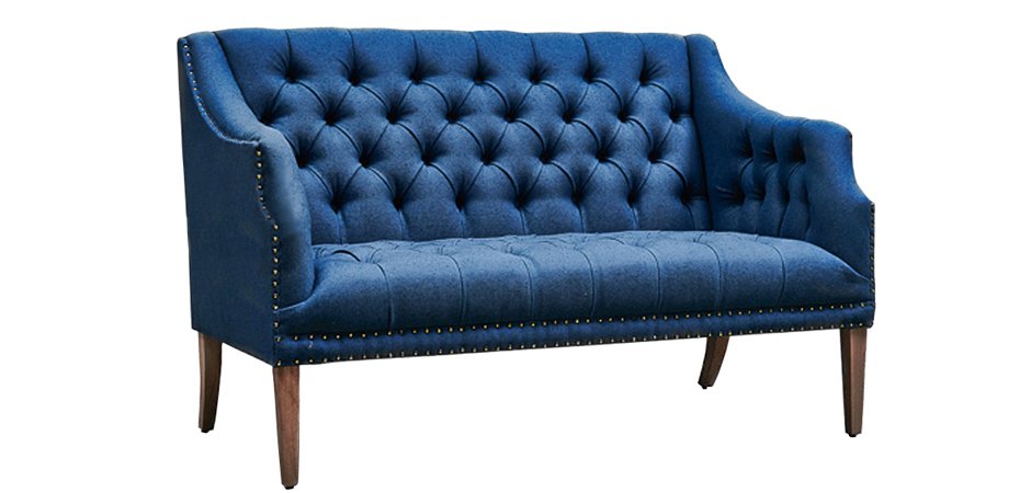 Диван Morton Capitone Sofa Диван синий лен Диван Morton Capitone Sofa Диван синий лен - Loft-Concept в Самаре