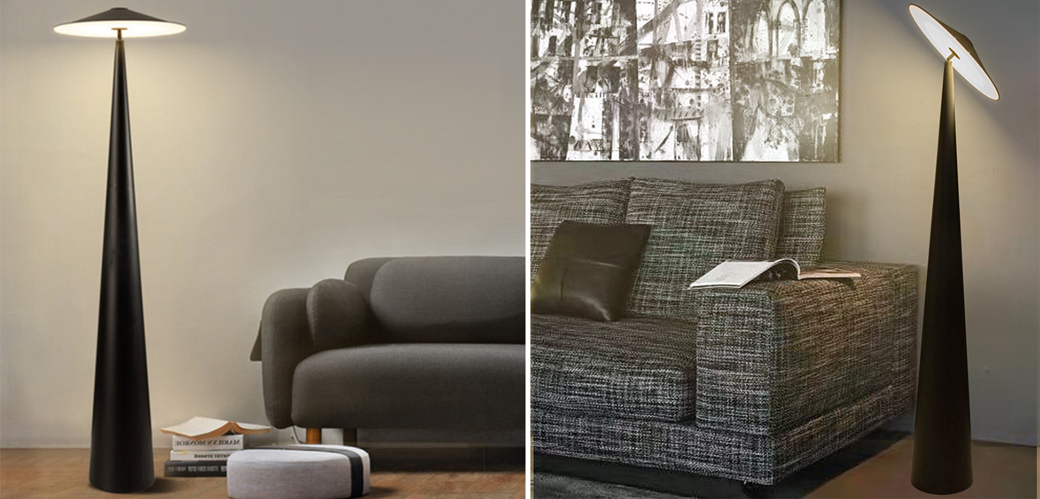 Дизайнерский Черный Торшер Modern Mushroom Floor Lamp - фото