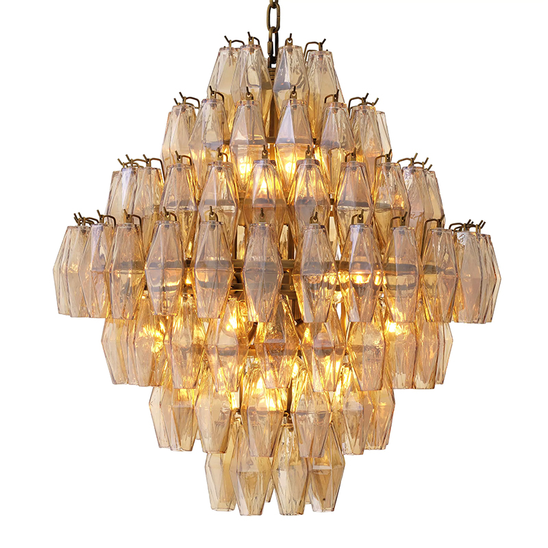 Люстра Eichholtz Chandelier Benini L Amber Янтарный Латунь в Самаре | Loft Concept 