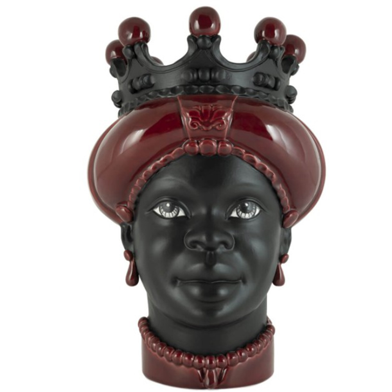 Ваза VASE MORO LADY CROWN DARK burgundy Бургундский красный Черный в Самаре | Loft Concept 