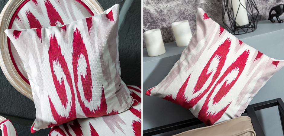 Декоративная подушка Ikat Pattern Красная Декоративная подушка Ikat Pattern Красная - Loft-Concept в Самаре