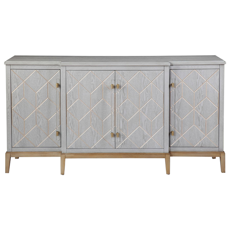 Комод Margaux Chest of Drawers Серый Латунь Прозрачный в Самаре | Loft Concept 